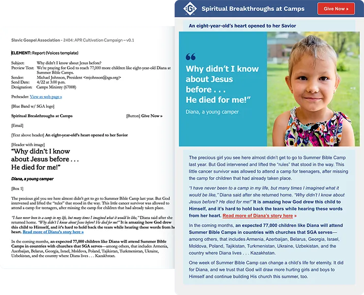 Copywriting Slavic Gospel Association Summer Bible Camps 1x