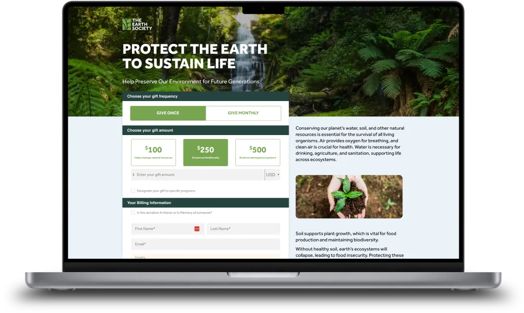 Laptop Mockup Flexformz Donation Form