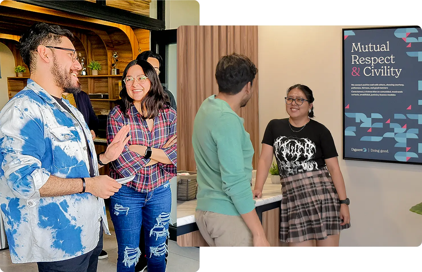 Our Values Respect Digizet Team Getting Together At The Office