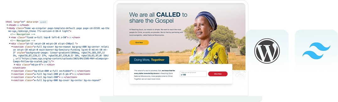 Technical Development Reaching Souls Website Redesign Code 1x
